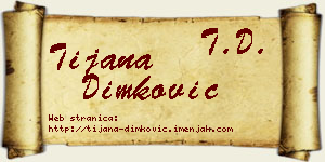 Tijana Dimković vizit kartica